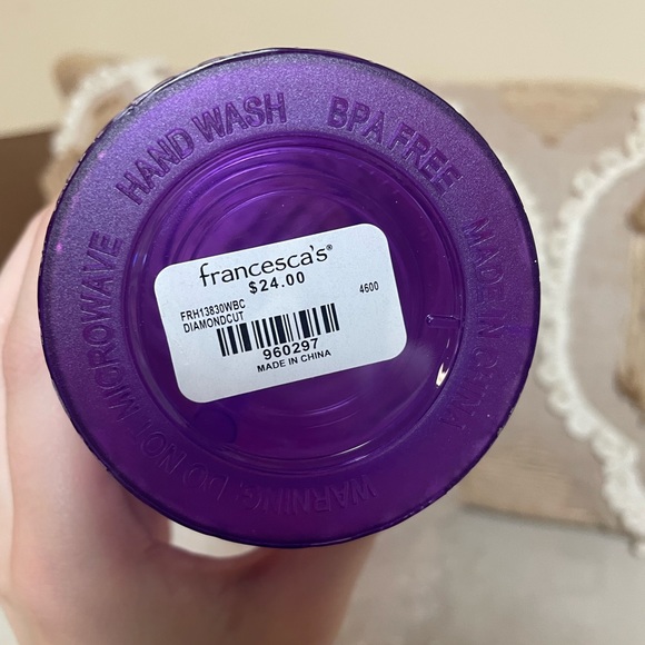 Purple Diamond Cut Tumbler/Cup - Picture 6 of 6